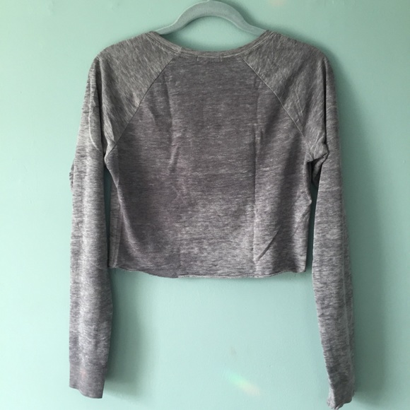 Grey Nollie Long Sleeve Crop Top - Picture 3 of 6